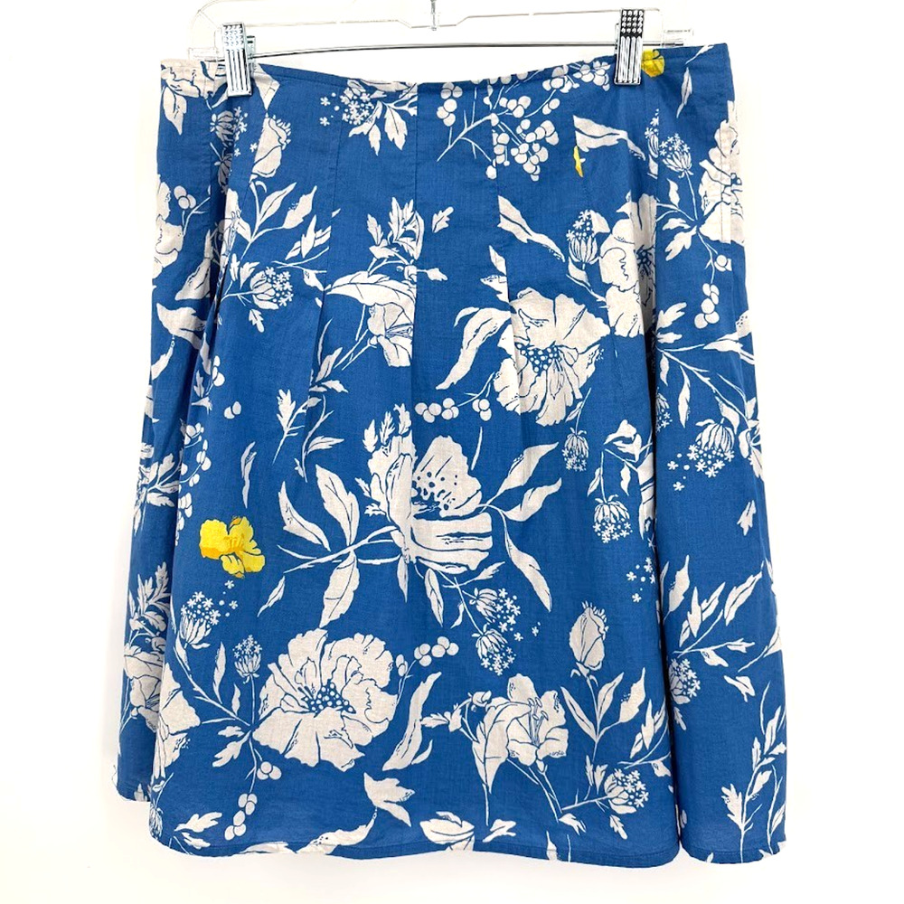 Old Navy Womens Size 8 Blue Floral Skirt Low Waist A Line Cotton Spring Summer